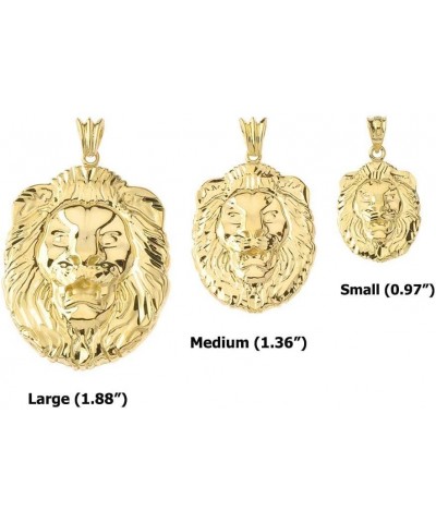 10k Yellow Gold Sparkle-Cut Lion Head Statement Pendant Charm - Choice of Size (S, M, or L) Small $59.40 Pendants