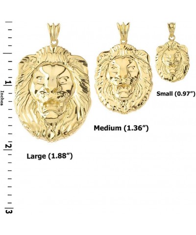 10k Yellow Gold Sparkle-Cut Lion Head Statement Pendant Charm - Choice of Size (S, M, or L) Small $59.40 Pendants