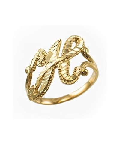 Sparkle-Cut Letter Initial Script Ring In 14K Yellow Gold H $79.95 Rings