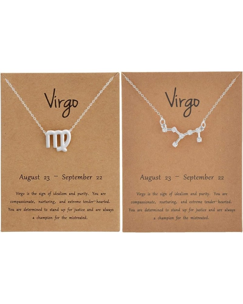 Zodiac Necklace for Women 12 Constellation Pendant Necklaces Silver Zodiac Sign Necklace for Men W:Virgo $5.60 Necklaces