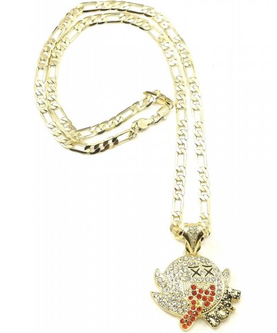 Dope Ghost Boo Gold Color Pendant with 24 Inch Figaro Necklace $15.57 Necklaces