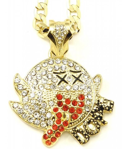 Dope Ghost Boo Gold Color Pendant with 24 Inch Figaro Necklace $15.57 Necklaces