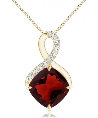 Natural Garnet Solitaire Pendant Necklace for Women, Girls in 14K Solid Gold/Platinum/Sterling Silver | January Birthstone | ...