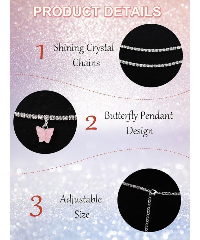 3 Pieces Rhinestone Waist Belly Chain for Women Diamond Butterfly Waist Chain Crystal Body Chains christmas gift Beach Hallow...