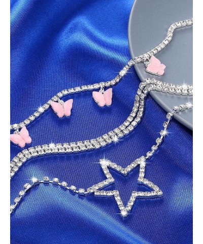 3 Pieces Rhinestone Waist Belly Chain for Women Diamond Butterfly Waist Chain Crystal Body Chains christmas gift Beach Hallow...