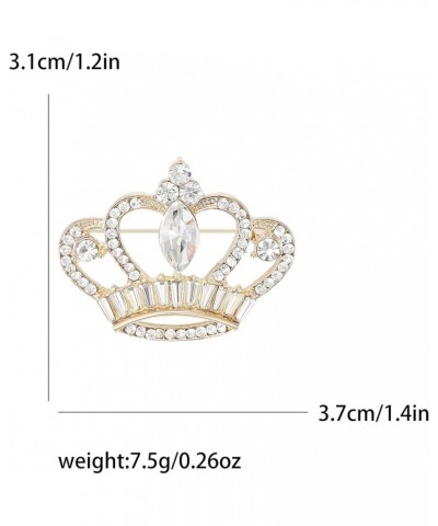 Rhinestone Crown Brooch Pin Women Girls Queen Princese Crown Lapel Pin Badge for Dress Suit Coat Sparkling Crown Shape Corsag...