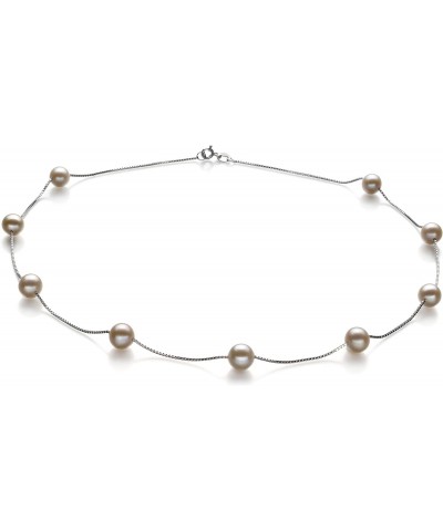 Tin Cup White 7-8mm AA Quality Freshwater 925 Sterling Silver Cultured Pearl Necklace For Women $48.00 Necklaces