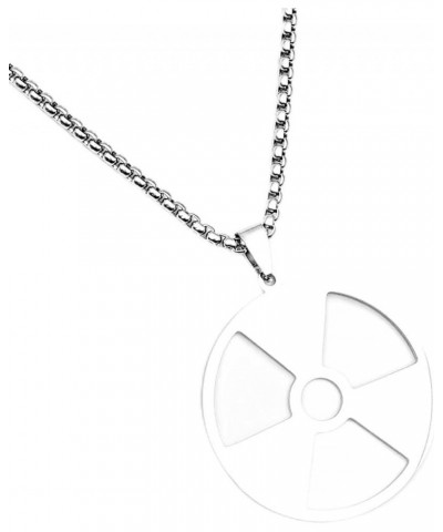 Peace Radiation Biohazard Symbol Pendant Stainless steel long necklace for Women men Radiation Symbol $7.64 Necklaces