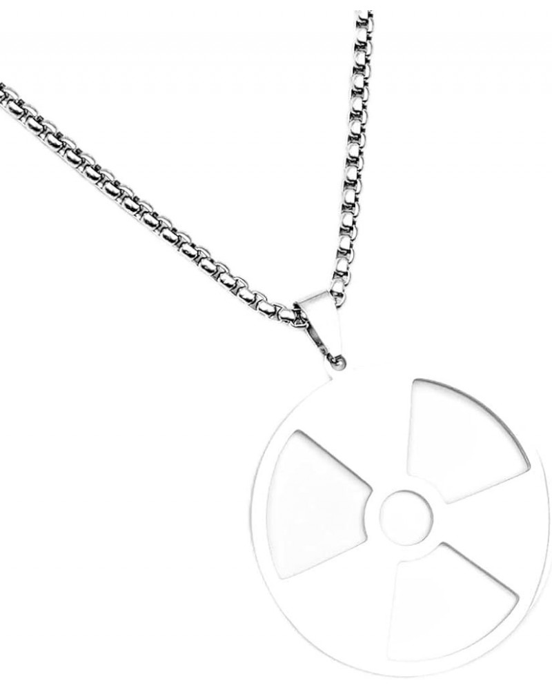 Peace Radiation Biohazard Symbol Pendant Stainless steel long necklace for Women men Radiation Symbol $7.64 Necklaces