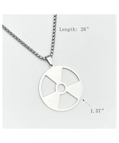 Peace Radiation Biohazard Symbol Pendant Stainless steel long necklace for Women men Radiation Symbol $7.64 Necklaces