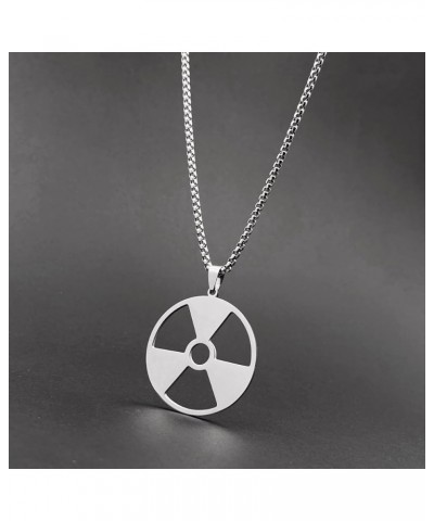 Peace Radiation Biohazard Symbol Pendant Stainless steel long necklace for Women men Radiation Symbol $7.64 Necklaces