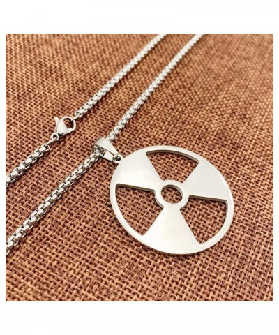 Peace Radiation Biohazard Symbol Pendant Stainless steel long necklace for Women men Radiation Symbol $7.64 Necklaces