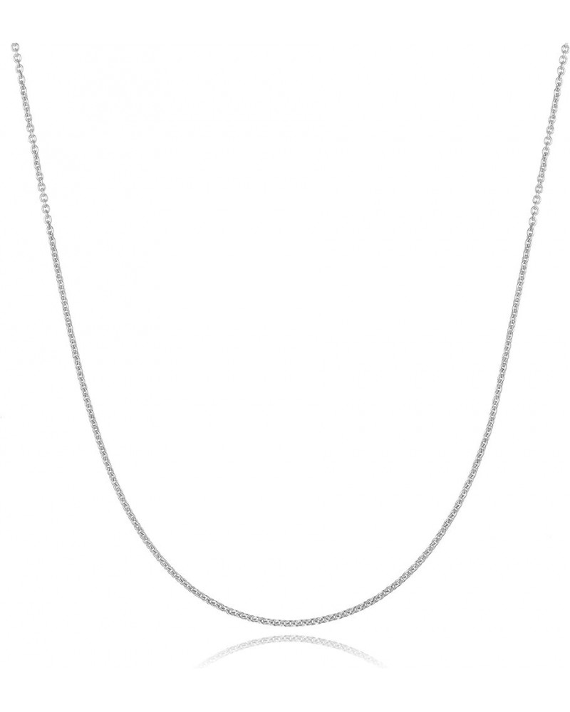 14K White Gold Filled Italian Thin Cable Chain Necklace for Women and Men 1.5mm, Made in Italy, Non Tarnish Classic Rolo Belc...