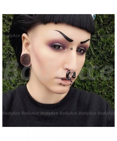 Black Circular Barbells Horseshoe Septum Rings, Surgical Steel PA Rings in 00G 0G 2G 4G 6G 8G 12G, Captive Bead Ring CBR Body...