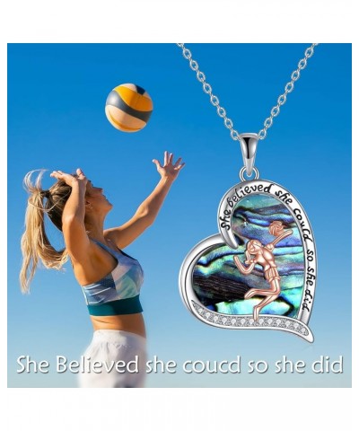 Sports Lovers Gifts for Women Girls Sterling Silver Volleyball/Golf/Tennis Racket Ball Pendant Inspirational Jewelry for Voll...