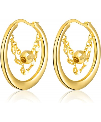 Gold Hoop Earrings for Women, Gold Hoop with 14/18K Real Gold Plated, Hypoallergenic Earrings Trendy Jewelry for Girls Women ...