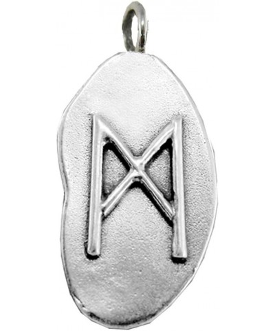 Sterling Silver Mannaz Rune Pendant Symbol for Cooperation $17.20 Pendants