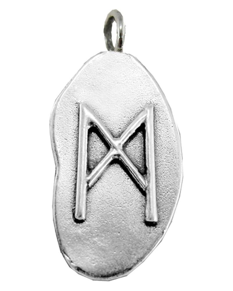 Sterling Silver Mannaz Rune Pendant Symbol for Cooperation $17.20 Pendants