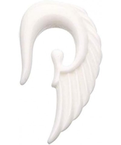 Fallen Angel Acrylic Ear Gauge Hanging Taper 8 GA (3.2mm), White $11.99 Body Jewelry