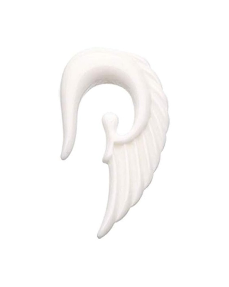 Fallen Angel Acrylic Ear Gauge Hanging Taper 8 GA (3.2mm), White $11.99 Body Jewelry