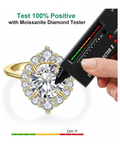 Moissanite Rings for Women, 1.2/2 CT D Color VVS1 Lab Created Diamond Engagement Rings 18K White Yellow Gold Vermeil Knife Ed...