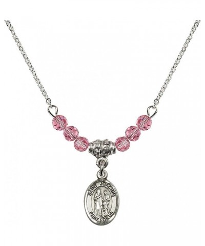 October Birth Month Bead Necklace with Catholic Patron Saint Petite Charm, 18 Inch Saint Joachim $44.05 Necklaces