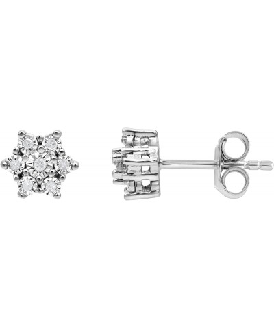 0.07 cttw Sterling Silver Star Diamond Stud Earrings for Women $24.01 Earrings