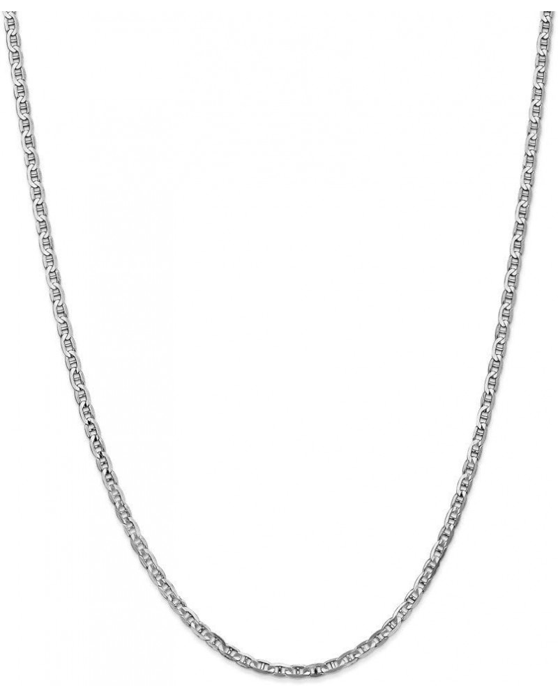 Solid 14k White Gold 3mm Concave Anchor Mariner Chain Necklace - with Secure Lobster Lock Clasp 20.0 Inches $166.74 Necklaces