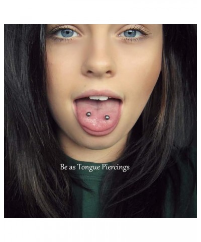 16G Cheek Dimple Piercing Jewelry Flat Back Tongue Rings and Replacement Balls Extra Long Lip Labret Rings Studs Piercing Jew...