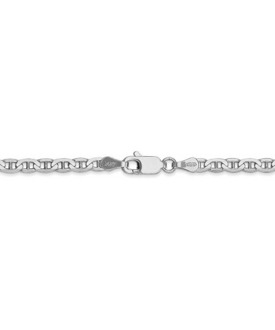 Solid 14k White Gold 3mm Concave Anchor Mariner Chain Necklace - with Secure Lobster Lock Clasp 20.0 Inches $166.74 Necklaces