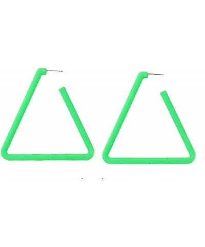 80 90s Colorful Classic Big Star Triangle Circle Heart Shape Hoop Earrings Retro Neon Frosted Geometric Macaron Bright Fluore...