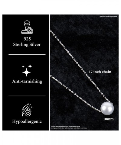 Single Floating Pearl Genuine Freshwater Cultured 10-11mm Pendant Necklace for Women 17 White Sterling Silver $22.50 Necklaces