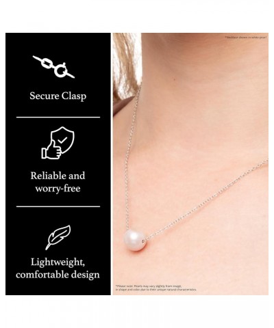 Single Floating Pearl Genuine Freshwater Cultured 10-11mm Pendant Necklace for Women 17 White Sterling Silver $22.50 Necklaces