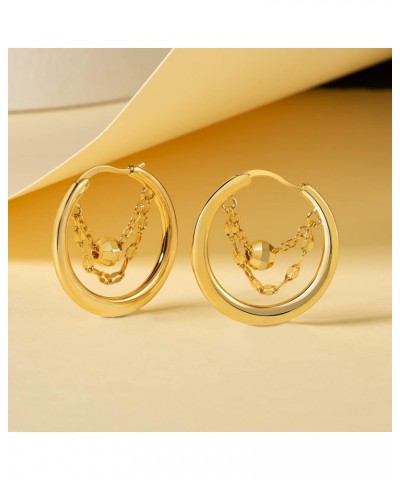 Gold Hoop Earrings for Women, Gold Hoop with 14/18K Real Gold Plated, Hypoallergenic Earrings Trendy Jewelry for Girls Women ...