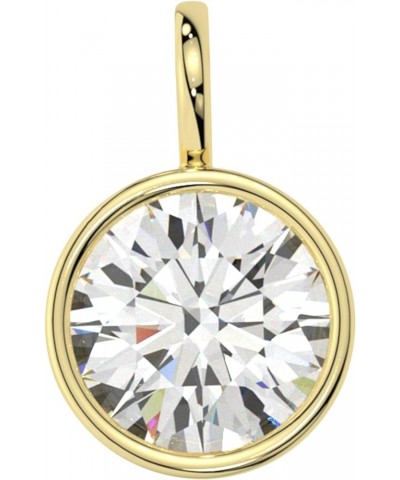 14K Solid White or Yellow Gold Lab Grown Moissanite Diamond Solitaire Pendant Necklaces | Round, Pear, Heart Shape | Pendant ...