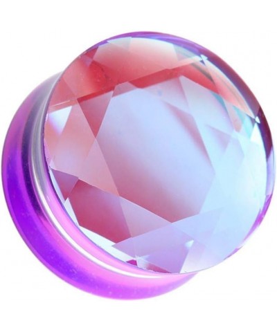 Faceted Mermaid Iridescent Glass Double Flared Ear Gauge Plug (9/16" (14mm)) 1" (25mm) $9.24 Body Jewelry