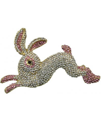 TTjewelry Pretty Pink Rabbit Animal Gold-Tone Brooch Pin Austria Crystal $12.71 Brooches & Pins