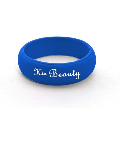 CUSTOM ENGRAVED Womens Silicone Wedding Band Active Athletic Ring - Personalize Any Text, Symbol, Image - SHIPS NEXT DAY Blue...