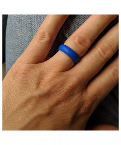 CUSTOM ENGRAVED Womens Silicone Wedding Band Active Athletic Ring - Personalize Any Text, Symbol, Image - SHIPS NEXT DAY Blue...