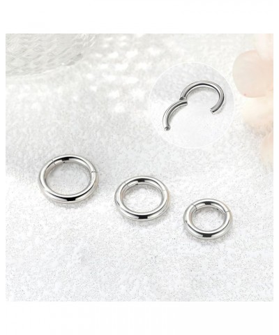 4G 6G 8G 10G 12G Clicker Rings 316L Surgical Steel Hinged Segment Hoop for Septum and Cartilage Earlobe Piercings, Diameter 1...