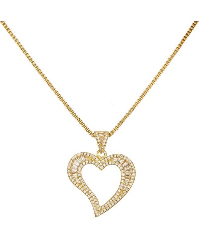 Gold Heart Necklaces 14k Gold Necklace for Women Girls Cute Dainty Necklace Cubic Zirconia Love Necklace Bling Jewelry Women ...