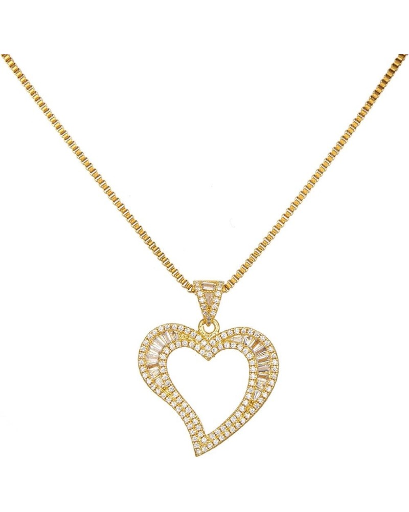 Gold Heart Necklaces 14k Gold Necklace for Women Girls Cute Dainty Necklace Cubic Zirconia Love Necklace Bling Jewelry Women ...