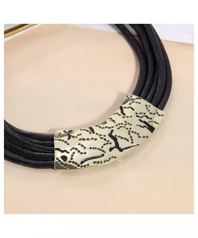 Black Chunky Alloy Multi Layer Statement 18" Choker Collar Necklace antique bronze $11.62 Necklaces