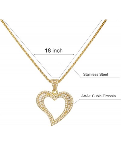 Gold Heart Necklaces 14k Gold Necklace for Women Girls Cute Dainty Necklace Cubic Zirconia Love Necklace Bling Jewelry Women ...