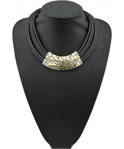 Black Chunky Alloy Multi Layer Statement 18" Choker Collar Necklace antique bronze $11.62 Necklaces