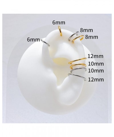 ASTM F136 Titanium Nose rings Piercing Jewelry Hoop 16G 18G 20G 6mm 8mm Gold 16G(1.2mm), 1/2"(12mm) $7.79 Others