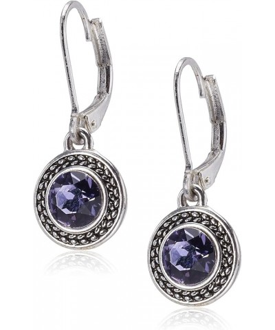 Napier Women's Pierced Earrings Pearl Drop Leverback Purple $10.50 Earrings