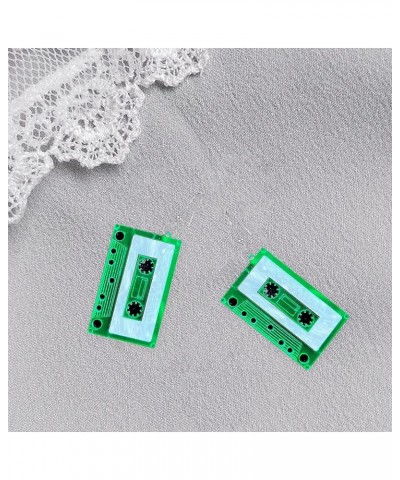 Retro Cassette Tape Dangle Cute Pretty Drop Earrings for Women Fashion Jewelry Ear Ornament Accessory Christmas Gift Green $5...