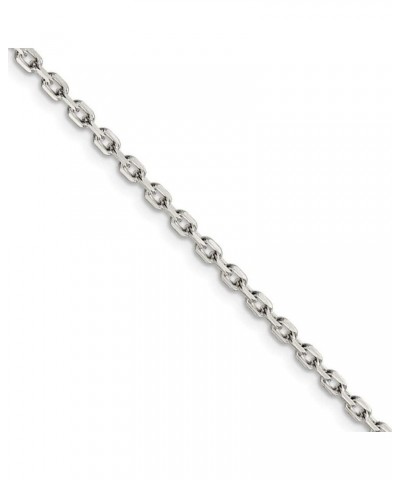 2.75mm Sterling Silver Solid Beveled Oval Cable Chain Necklace 36.0 Inches $43.19 Necklaces