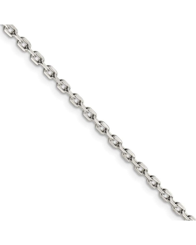 2.75mm Sterling Silver Solid Beveled Oval Cable Chain Necklace 36.0 Inches $43.19 Necklaces